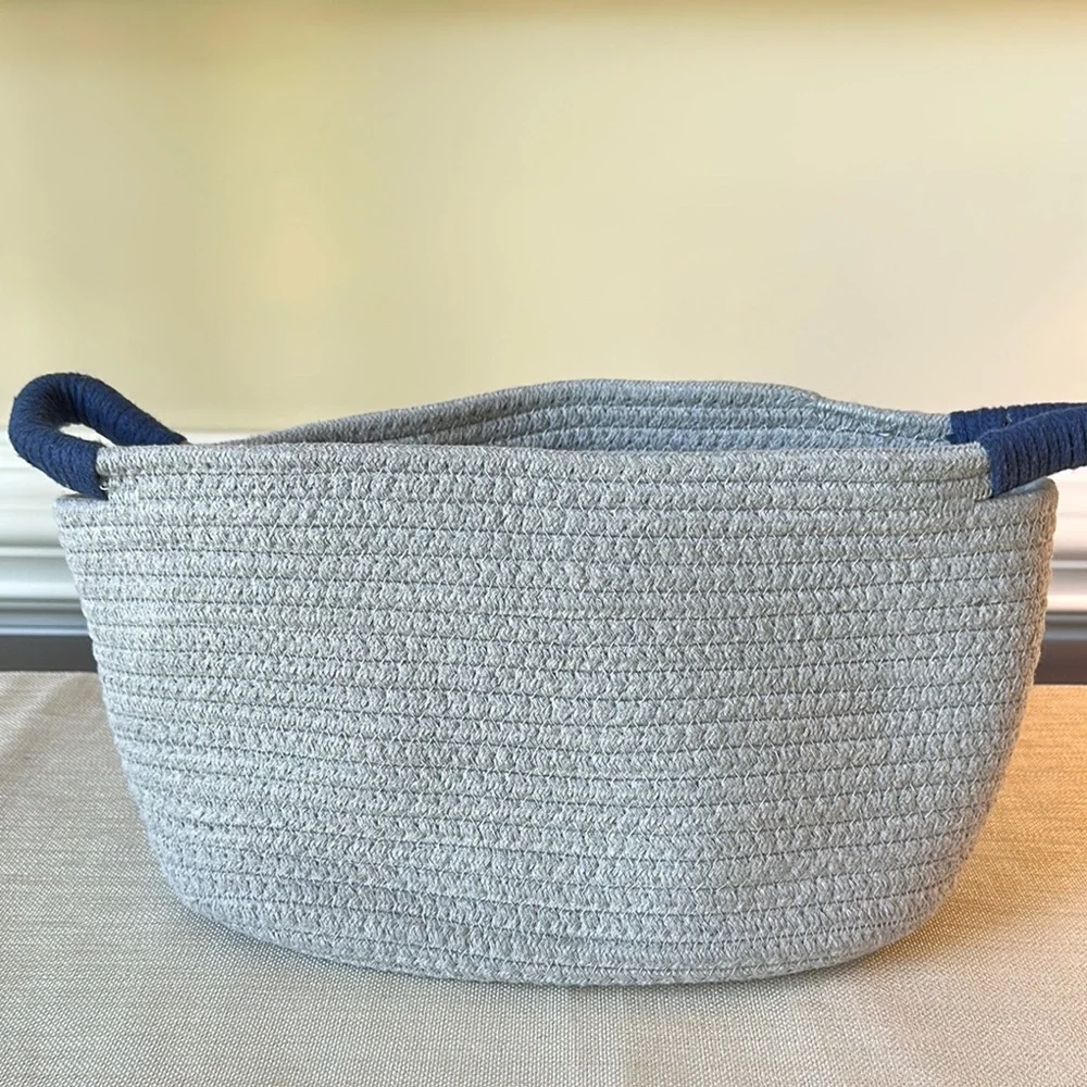 Gray Dog Toy Basket NEW